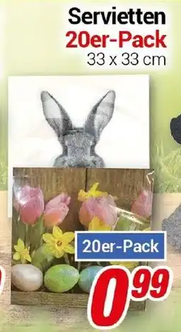 CENTERSHOP Servietten 20er-Pack Angebot