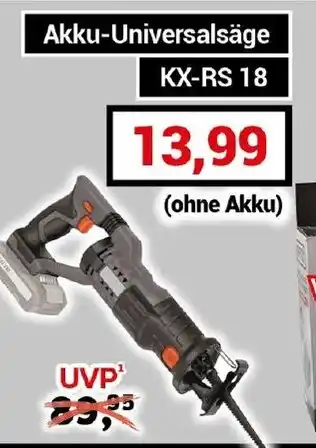 CENTERSHOP Akku-Universalsäge KX-RS 18 Angebot