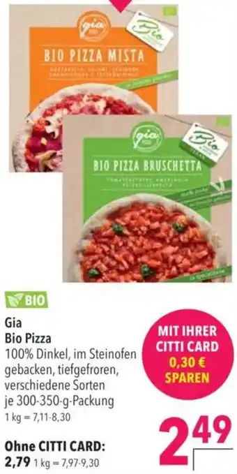 CITTI Markt Gia Bio Pizza Angebot