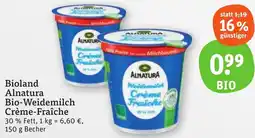 tegut Bioland Alnatura Bio-Weidemilch Crème-Fraîche Angebot