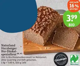 tegut Naturland Herzberger Bio-Dinkelspezialbrot Angebot