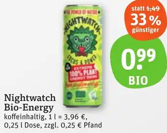 tegut Nightwatch Bio-Energy Angebot