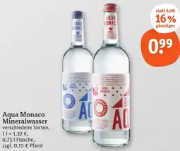 tegut Aqua Monaco Mineralwasser Angebot