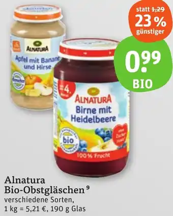 tegut Alnatura Bio-Obstgläschen Angebot