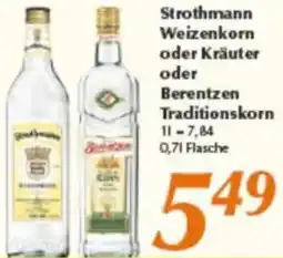 inkoop Strothmann Weizenkorn oder Kräuter oder Berentzen Traditionskorn Angebot