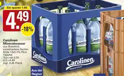 WEZ Carolinen Mineralwasser Angebot