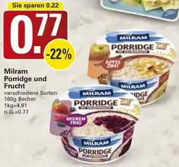 WEZ Milram Porridge und Frucht Angebot