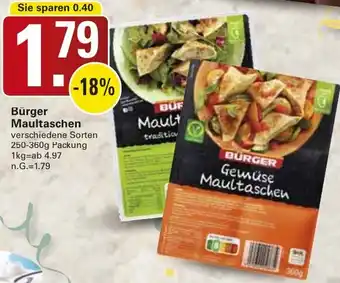 WEZ Bürger Maultaschen Angebot