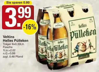 WEZ Veltins Helles Pülleken Angebot