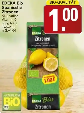 WEZ EDEKA Bio Spanische Zitronen Angebot