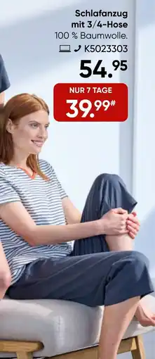 Galeria SCHIESSER Schlafanzug mit 3/4-Hose Angebot