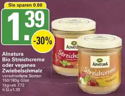 WEZ Alnatura Bio Streichcreme oder veganes Zwiebelschmalz Angebot