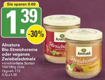 WEZ Alnatura Bio Streichcreme oder veganes Zwiebelschmalz Angebot