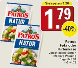 WEZ Patros Feta oder Hirtenkäse Angebot