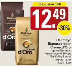 WEZ Dallmayr Espresso oder Crema d'Oro Angebot