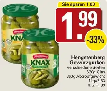 WEZ Hengstenberg Gewürzgurken Angebot