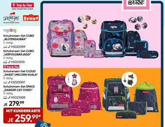 Galeria Ergobag Schulranzen-Set CUBO „BLÜTENZAUBÄR" Angebot