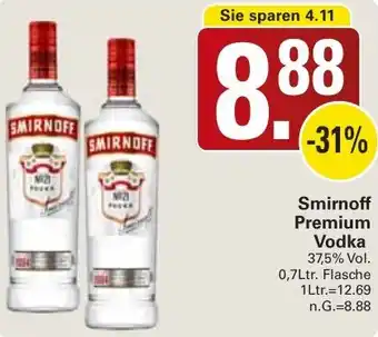 WEZ Smirnoff Premium Vodka Angebot