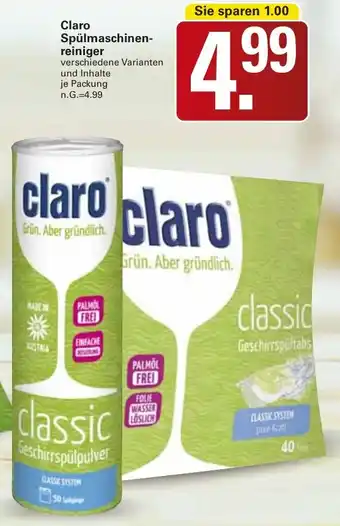 WEZ Claro Spülmaschinenreiniger Angebot