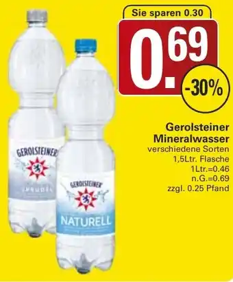 WEZ Gerolsteiner Mineralwasser Angebot