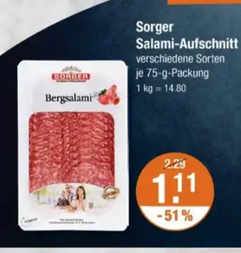 V Markt Sorger Salami-Aufschnitt Angebot