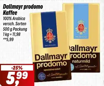 Simmel Dallmayr prodomo Kaffee Angebot