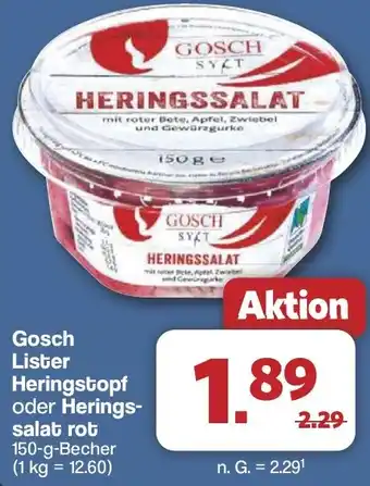 Famila Nord West Gosch Lister Heringstopf oder Heringssalat rot Angebot