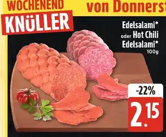 Edeka Xpress Edelsalami oder hot chili edelsalami Angebot