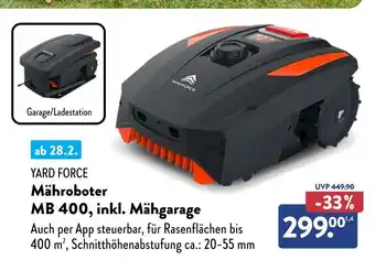 Aldi Süd Yard force mähroboter mb 400, inkl. mähgarage Angebot