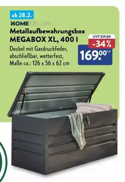 Aldi Süd Home deluxe metallaufbewahrungsbox megabox xl, 400 l Angebot