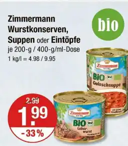 V Markt Zimmermann wurstkonserven, suppen oder eintöpfe Angebot