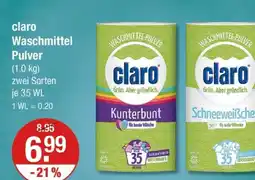 V Markt Claro waschmittel pulver Angebot