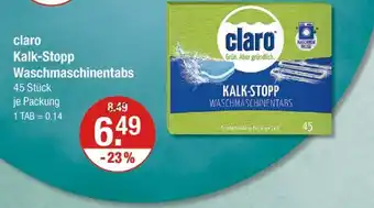 V Markt Claro kalk-stopp waschmaschinentabs Angebot