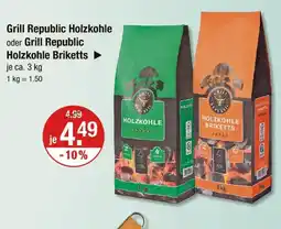 V Markt Grill republic holzkohle oder holzkohle briketts Angebot