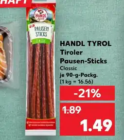 Kaufland Handl tyrol tiroler pausen-sticks classic Angebot