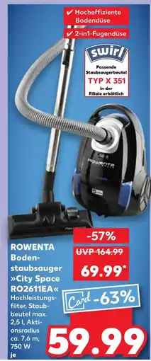 Kaufland Rowenta bodenstaubsauger city space ro2611ea Angebot