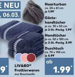 Kaufland Liv&bo haarturban oder gästehandtücher oder handtücher oder duschtuch Angebot