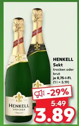 Kaufland Henkell sekt trocken oder brut Angebot