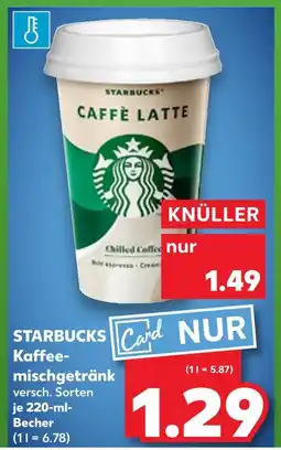 Kaufland Starbucks kaffee-mischgetränk Angebot