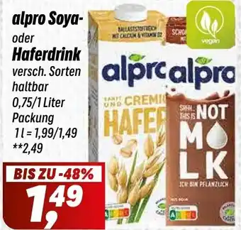 Simmel alpro Soya- oder Haferdrink Angebot