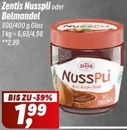 Simmel Zentis Nusspli oder Belmandel Angebot