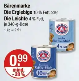 V Markt Bärenmarke Die Ergiebige 10% Fett oder Die Leichte 4% Fett, Angebot