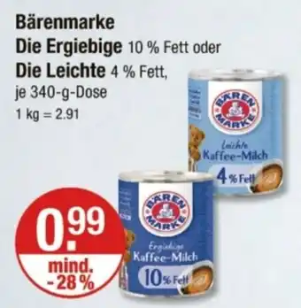 V Markt Bärenmarke Die Ergiebige 10% Fett oder Die Leichte 4% Fett, Angebot