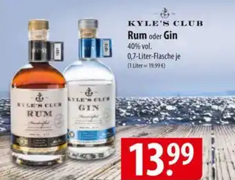 Famila Nord Ost KYLE'S CLUB Rum oder Gin Angebot