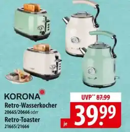 Famila Nord Ost KORONA Retro-Wasserkocher oder Retro-Toaster Angebot