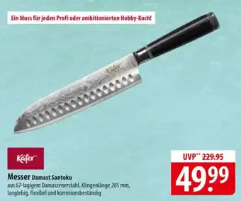 Famila Nord Ost Käfer Messer Damast Santoku Angebot