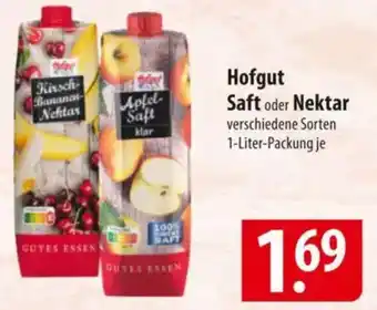 Famila Nord Ost Hofgut Saft oder Nektar Angebot