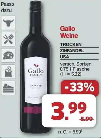 Famila Nord West Gallo weine trocken zinfandel USA Angebot