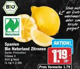 AEZ Spanien Bio Naturland Zitronen Angebot