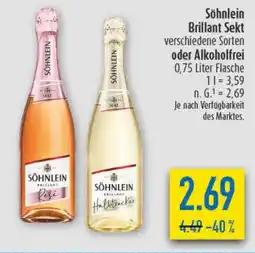 diska Söhnlein Brillant Sekt oder Alkoholfrei Angebot